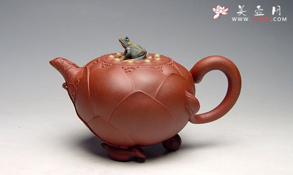紫砂壶图片：荷花青蛙壶 - 宜兴紫砂壶网