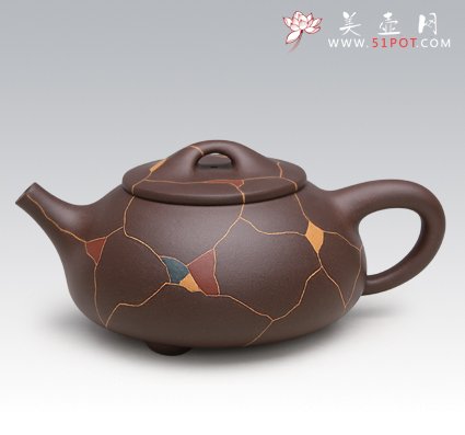 紫砂壶图片：冰纹石瓢一 - 宜兴紫砂壶网