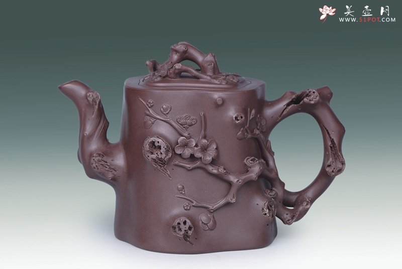 紫砂壶图片：高寿梅樁壶 - 宜兴紫砂壶网