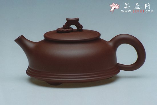 紫砂壶图片：三脚 玉环（清水泥 - 宜兴紫砂壶网