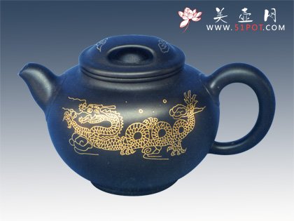 紫砂壶图片：金丝嵌龙 - 宜兴紫砂壶网