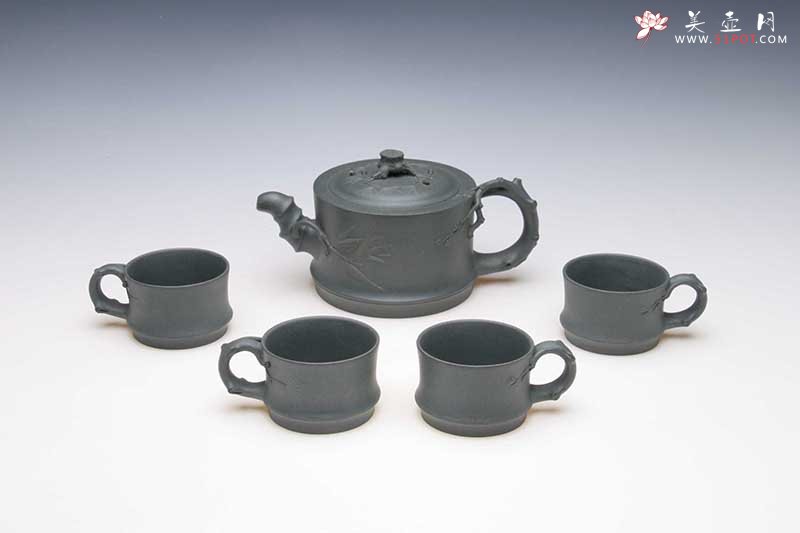 紫砂壶图片：松竹梅套壶 - 宜兴紫砂壶网