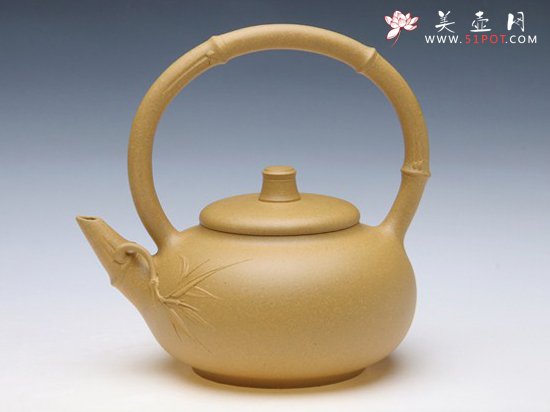 紫砂壶图片：秀竹提梁 - 宜兴紫砂壶网