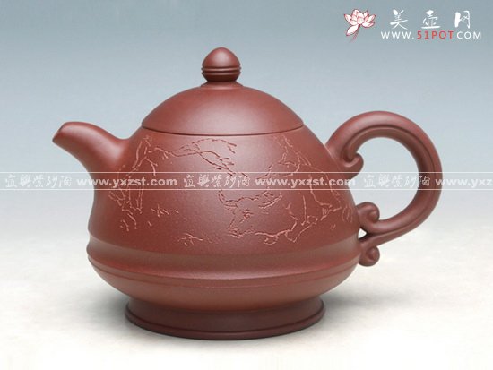 紫砂壶图片：玉笠壶  与画家罗尔纯合作 - 宜兴紫砂壶网