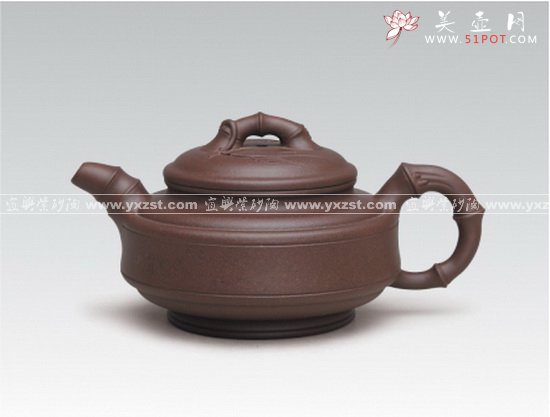 紫砂壶图片：双线竹鼓 - 宜兴紫砂壶网