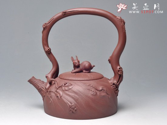 紫砂壶图片：秋怀 紫泥 650cc - 宜兴紫砂壶网