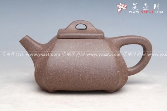 紫砂壶图片：抽角石瓢 - 宜兴紫砂壶网