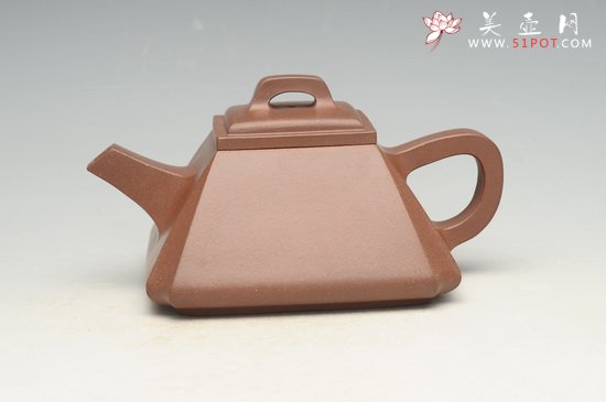 紫砂壶图片：四方抽角石瓢 - 宜兴紫砂壶网