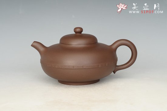 紫砂壶图片：寿扁壶 9500元 - 宜兴紫砂壶网