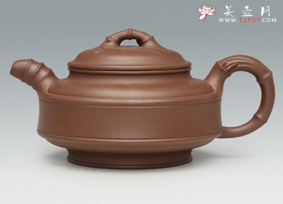 紫砂壶图片：双线竹鼓 - 宜兴紫砂壶网