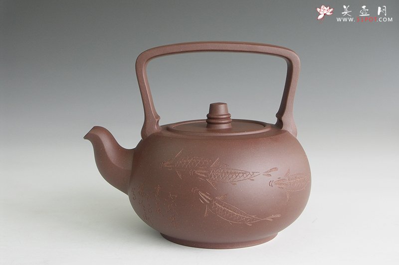 紫砂壶图片：汉风提梁 - 宜兴紫砂壶网