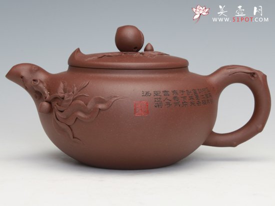 紫砂壶图片：福寿双全 - 宜兴紫砂壶网