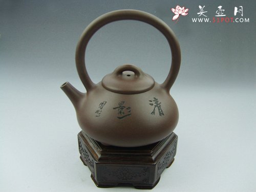 紫砂壶图片：提梁石瓢 - 宜兴紫砂壶网