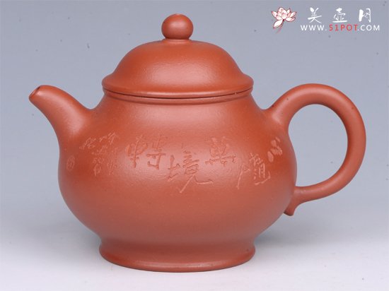 紫砂壶图片：潘壶（朱泥） - 宜兴紫砂壶网