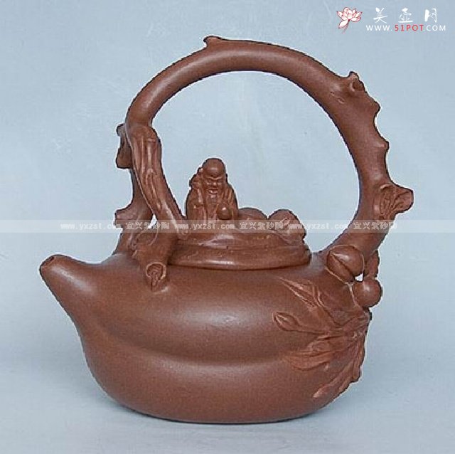 紫砂壶图片：寿星拱寿 - 宜兴紫砂壶网