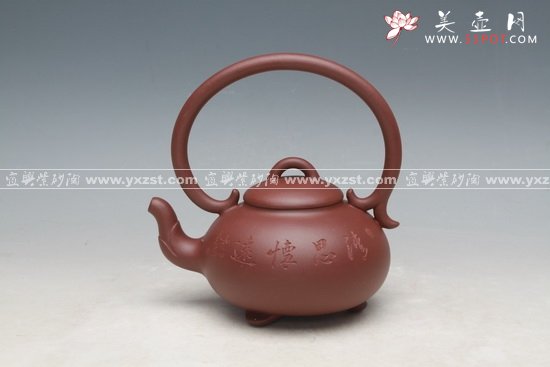紫砂壶图片：三足提梁―2010手工大赛获奖 - 宜兴紫砂壶网