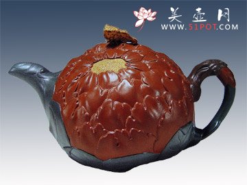 紫砂壶图片：牡丹 - 宜兴紫砂壶网