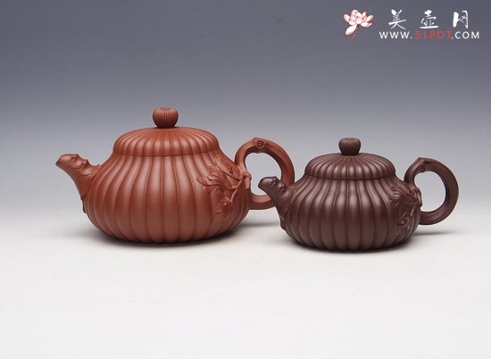 紫砂壶图片：菊花组合壶 - 宜兴紫砂壶网