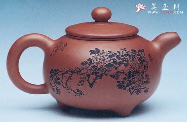 紫砂壶图片：三脚朴玉 - 宜兴紫砂壶网