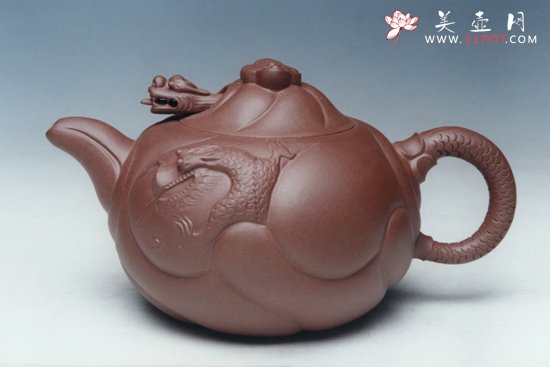 紫砂壶图片：鱼化龙（清水泥 - 宜兴紫砂壶网