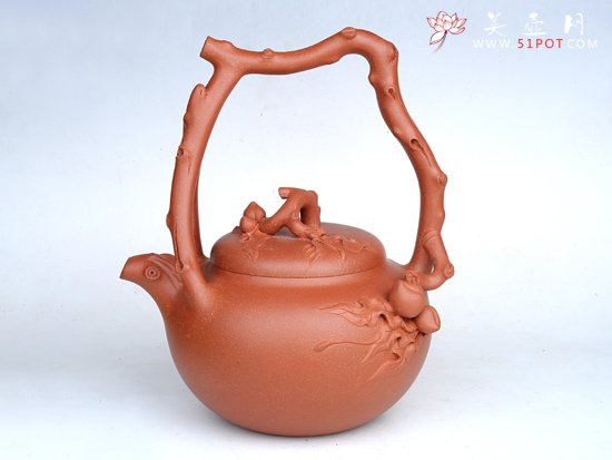 紫砂壶图片：大东坡提梁  容量：800CC  清泥：清水泥 - 宜兴紫砂壶网