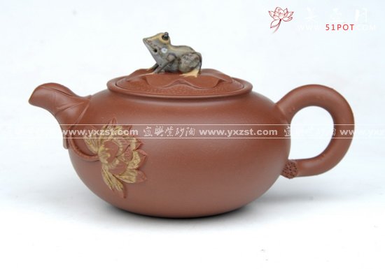 紫砂壶图片：夏恋荷花壶 - 宜兴紫砂壶网