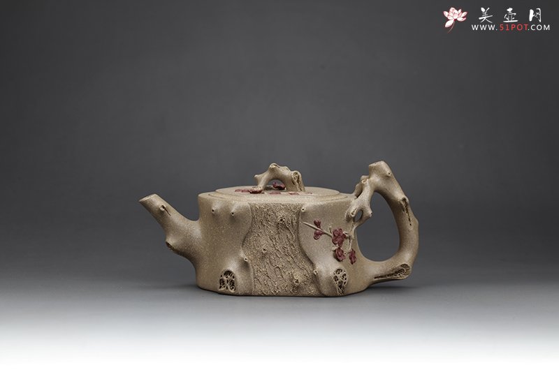 紫砂壶图片：高把梅椿壶(一厂原矿老段泥） - 宜兴紫砂壶网