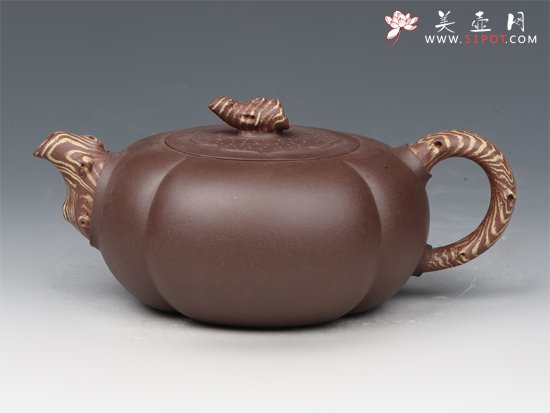 紫砂壶图片：扁柿 - 宜兴紫砂壶网