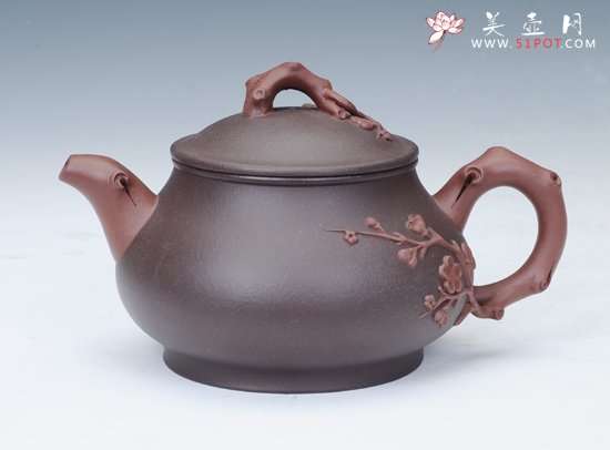 紫砂壶图片：梅花潘壶 - 宜兴紫砂壶网