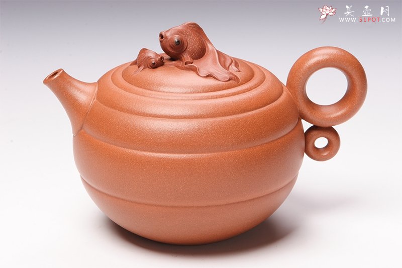 紫砂壶图片：鱼·母子情深（壶 ） - 宜兴紫砂壶网