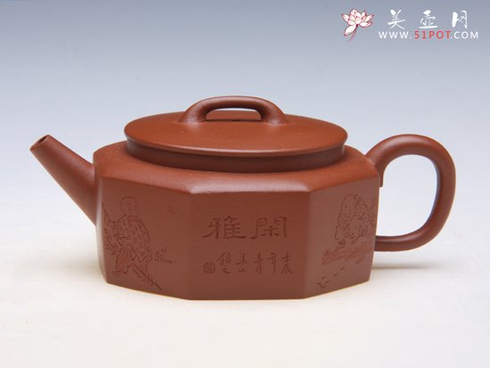 紫砂壶图片：桥钮八方 - 宜兴紫砂壶网