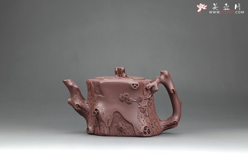 紫砂壶图片：劲松壶（黄龙山原矿紫泥） - 宜兴紫砂壶网