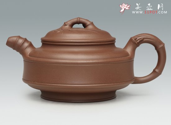 紫砂壶图片：双线竹鼓 - 宜兴紫砂壶网