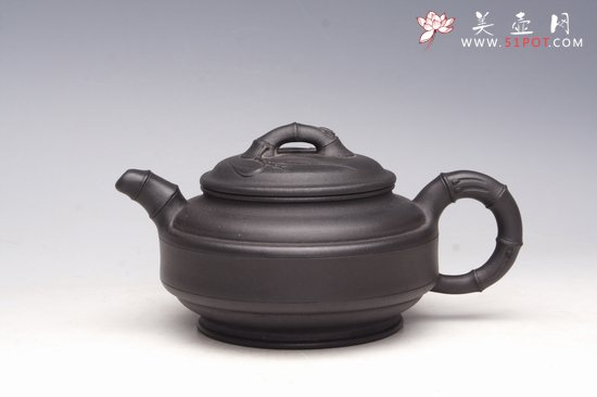 紫砂壶图片：双线竹鼓 - 宜兴紫砂壶网