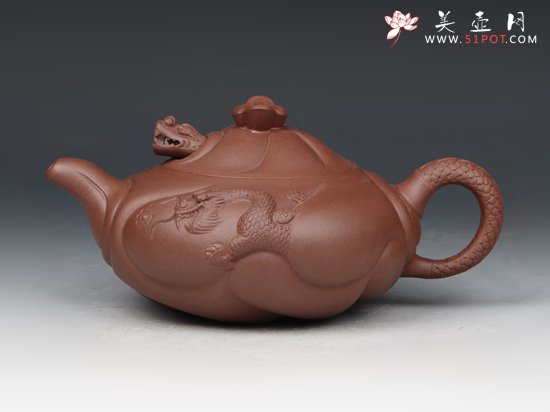 紫砂壶图片：鱼化龙 - 宜兴紫砂壶网