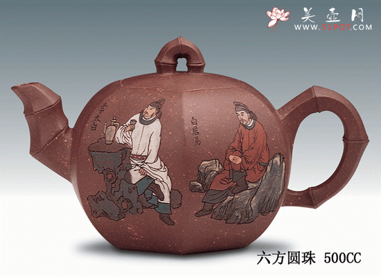 紫砂壶图片：六方圆珠 - 宜兴紫砂壶网