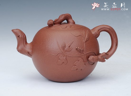 紫砂壶图片：松鼠葡萄 - 宜兴紫砂壶网
