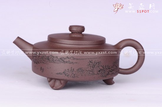 紫砂壶图片：三脚玉壁 - 宜兴紫砂壶网