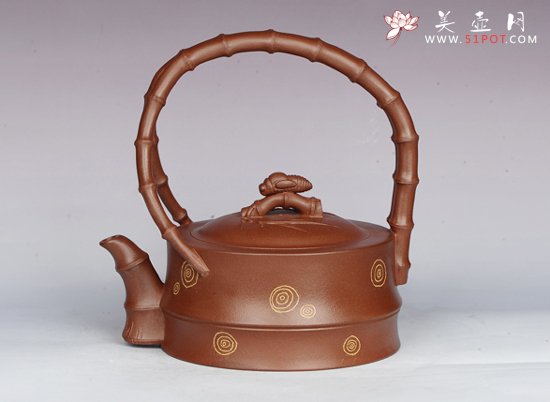 紫砂壶图片：知足常乐提梁 - 宜兴紫砂壶网