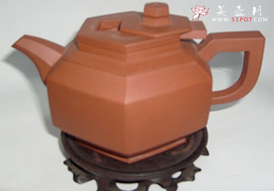 紫砂壶图片：六方抽盖 - 宜兴紫砂壶网