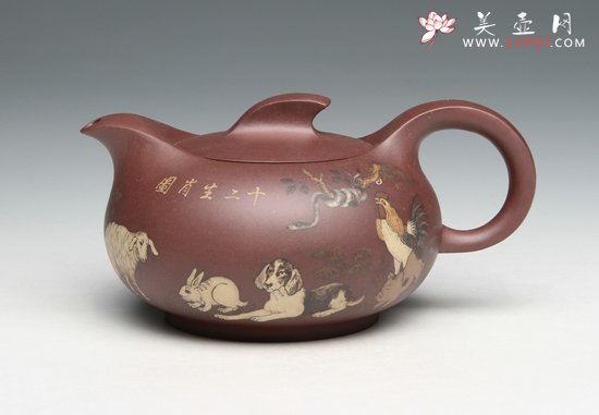 紫砂壶图片：生肖半月 - 宜兴紫砂壶网