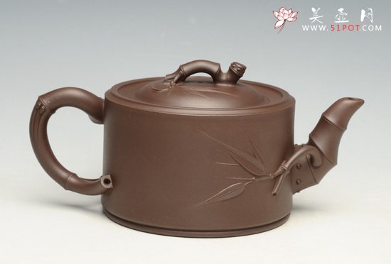 紫砂壶图片：竹段2  600cc - 宜兴紫砂壶网