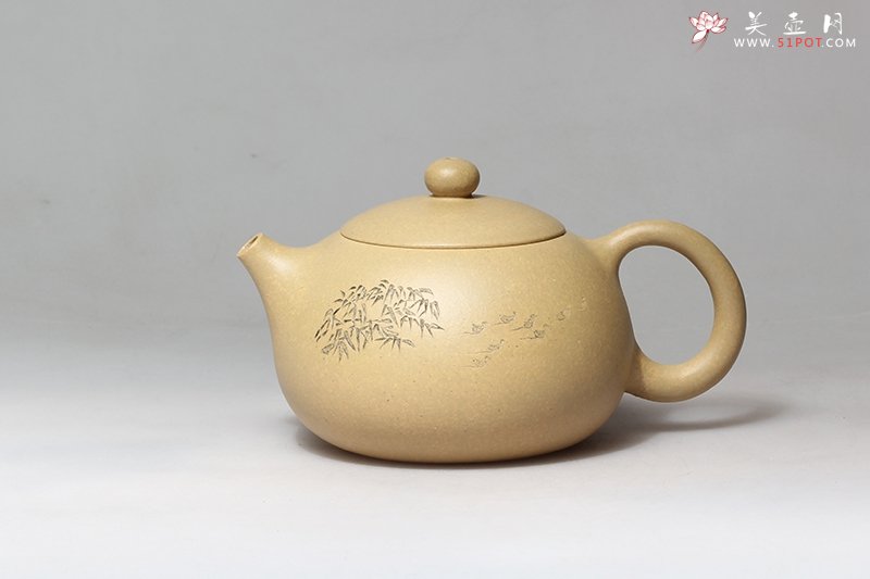 紫砂壶图片：西施（本山绿泥 周志龙教授题字） - 宜兴紫砂壶网