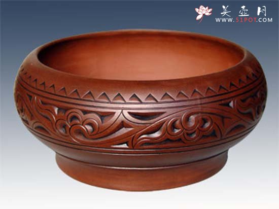 紫砂壶图片：大号仿古茶冼 - 宜兴紫砂壶网