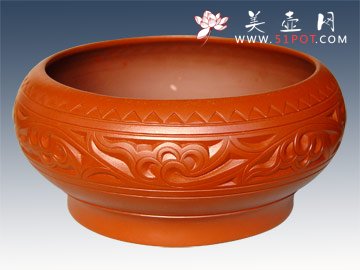 紫砂壶图片：大号喷浆茶洗 - 宜兴紫砂壶网