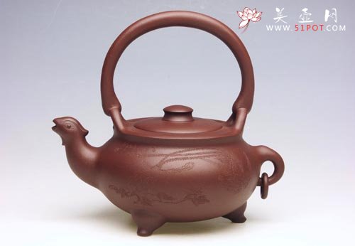 紫砂壶图片：金凤提梁 - 宜兴紫砂壶网