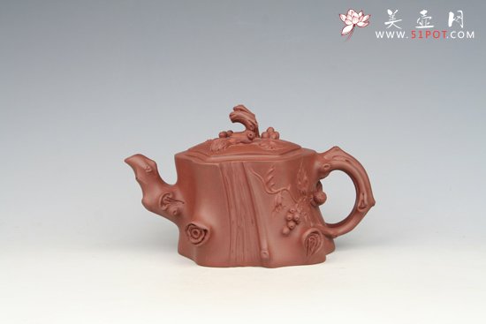 紫砂壶图片：松鼠葡萄桩 - 宜兴紫砂壶网