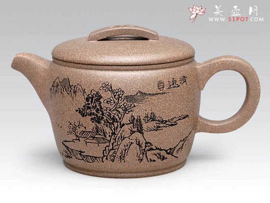 紫砂壶图片：汉瓦  泥料：段砂泥  容量：200CC - 宜兴紫砂壶网