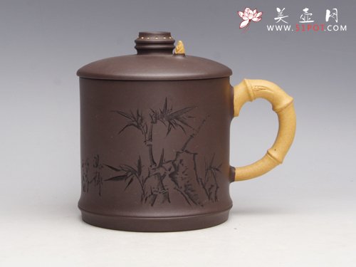 紫砂壶图片： 双色竹节杯  泥... - 宜兴紫砂壶网