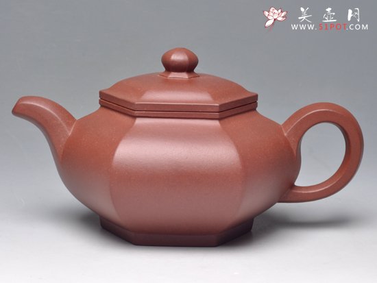紫砂壶图片：六方壶（底槽青）全... - 宜兴紫砂壶网